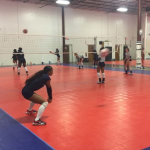 Player digging the ball